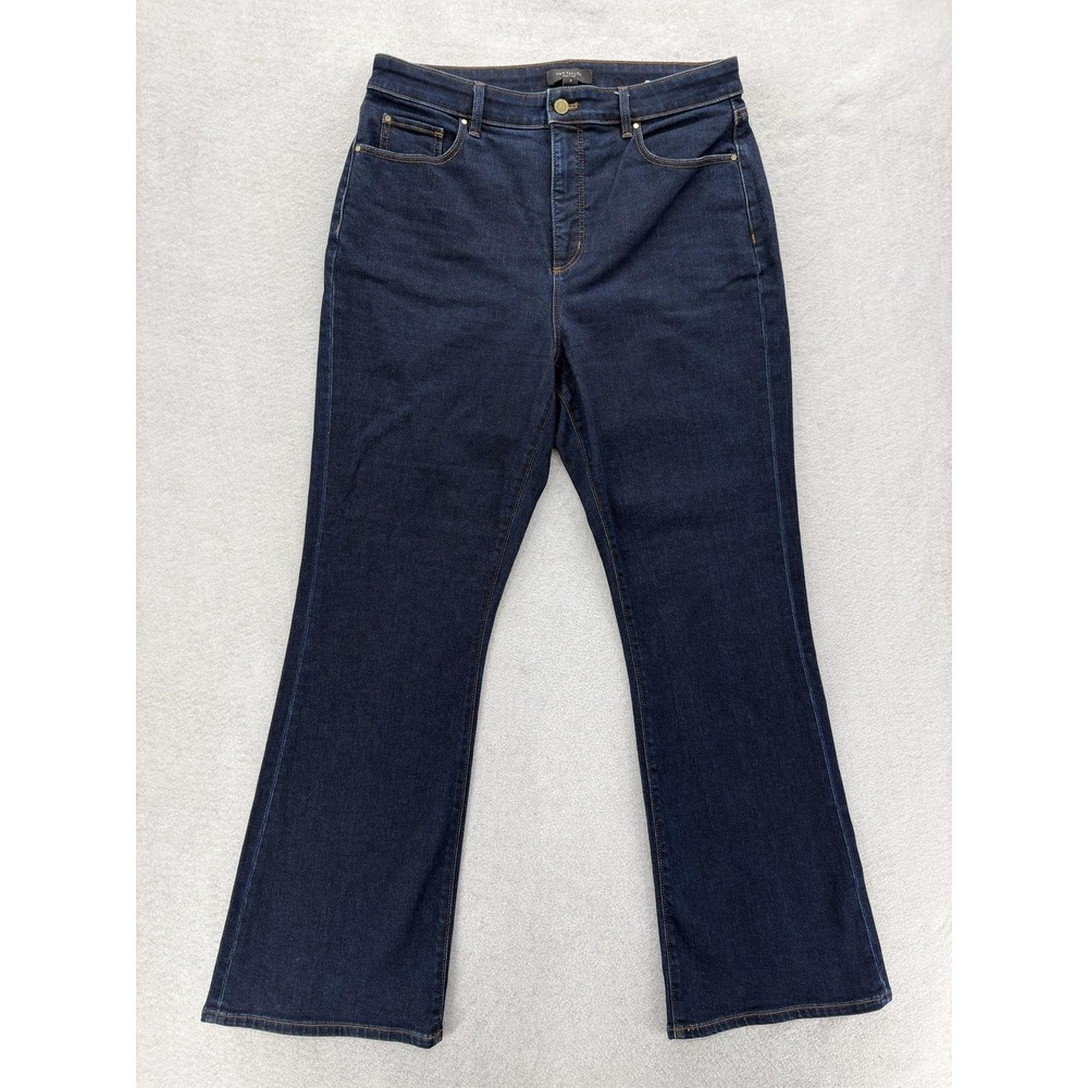 Ann Taylor The Boot Curvy Fit Jeans Womens 12 Blue Dark Wash Bootcut Stretch NWT